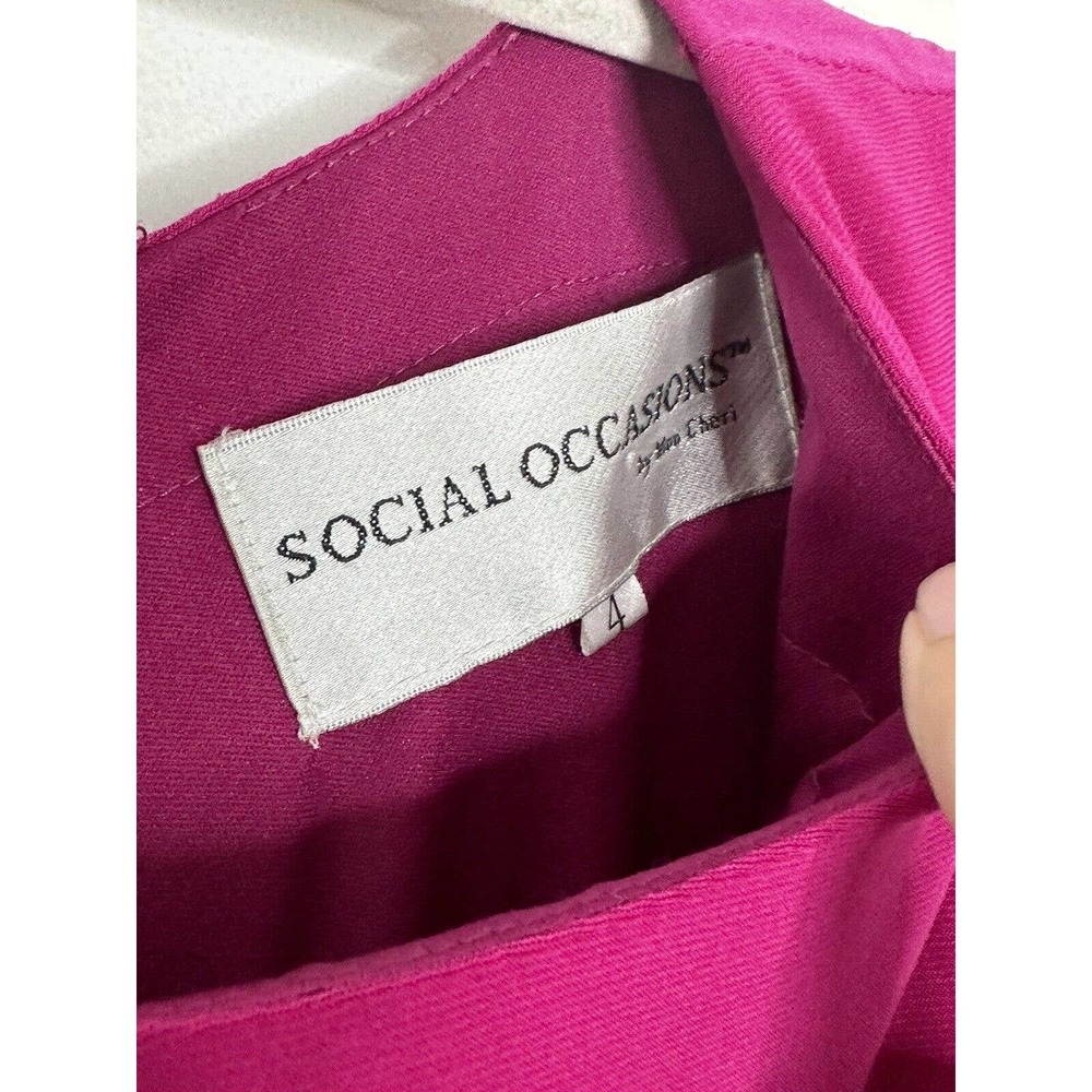 Mon Cheri Social Occasions Raspberry Sleeveless Mesh Flare Dress Size 4 New - Picture 4 of 7